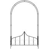  Vrtni luk s vratima crni 138 x 40 x 238 cm željezni | shoptok.hr