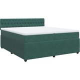vidaXL Box spring postelja z vzmetnico temno zelena 200x200 cm žamet, (21308843) | Shoptok.si