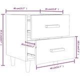  Noćni ormarići 2 kom bijeli 40 x 35 x 47,5 cm | shoptok.hr