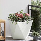 vidaXL Cvetlično korito Bela 50 x 50 x 50 cm Jeklo | Shoptok.si