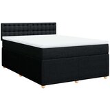 vidaXL Krevet s oprugama i madracem crni 160x200 cm od tkanine | shoptok.hr