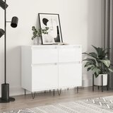 vidaXL Komoda 2 kosa visok sijaj bela 40x35x70 cm inženirski les | Shoptok.si