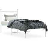 Metalni okvir za krevet s uzglavljem bijeli 75x190 cm | shoptok.hr