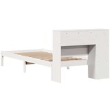 vidaXL Krevet s regalom z knjige bez madraca bijeli 100x200cm borovina | shoptok.hr