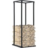 Furnova Stojalo za drva s podstavkom črno 37x37x113 cm jeklo, (21912787) | Shoptok.si