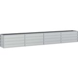 vidaXL Povišena vrtna gredica 320 x 40 x 45 cm pocinčani čelik srebrna | shoptok.hr