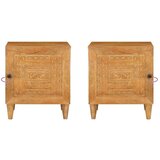 vidaXL Nočna omarica Svetlo rjava 40 x 33 x 46 cm trden mangov les | Shoptok.si