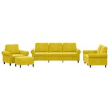 vidaXL 4-dijelni set sofa s jastucima žuti baršunasti | shoptok.hr