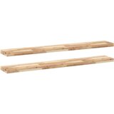 vidaXL Plutajuće police 2 kom 140x20x4 cm Neobrađeno puno drvo akacije - Prirodna 140 x 20 x 4 cm 2 1 | shoptok.hr
