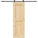  Klizna vrata NARVIK Prirodna i crna 70 x 210 cm (213,5 cm) | shoptok.hr