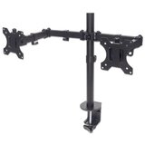 Manhattan Namizni nosilec za 2 monitorja 13''-32'' 8kg, tro sklepni, naklon ±45°, črne barve | Shoptok.si