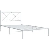 Metalni okvir za krevet s uzglavljem bijeli 100x200 cm | shoptok.hr