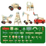  Drveni građevinski set kocki za izgradnju automobilskih tornjeva 129 komada za5381 | shoptok.hr
