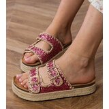 Gemre Pink glitter buckle espadrille slides Induri | shoptok.hr