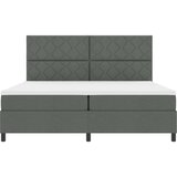 vidaXL Kutna opružna postelja s madracem Tamno siva 200x200 cm Tkanina | shoptok.hr