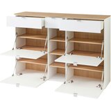 XORA omara za čevlje bela, hrast artisan | Shoptok.si