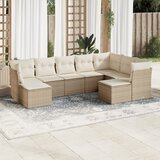 Maison Chic Seti vrtnega pohištva - Vrtna garnitura 9-delna z blazinami bež poli ratan, (21796482) | Shoptok.si