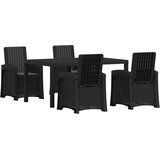  Vrtni set za objed 5 kom. Antracit PP 150 cm | shoptok.hr