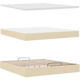 vidaXL Otomanski krevet s madracem i LED krem 180x200cm od tkanine | shoptok.hr