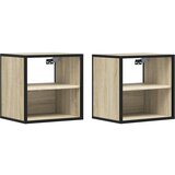 Maison Chic Stenski Dvo delni komplet Nočne omarice - Nočne mize sonoma hrast 40x31x39,5 cm, (21688591) Cene