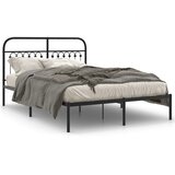  Metalni okvir za krevet s uzglavljem crni 140x200 cm | shoptok.hr