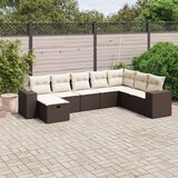 vidaXL 8-dijelni set vrtnih sofa s jastucima smeđi od poliratana | shoptok.hr