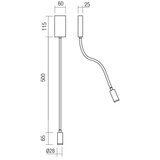  Redo 01-2755 - LED fleksibilna lampica WALLIE LED/3W/230V USB CRI 90 crna | Eponuda.com