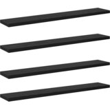 vidaXL Knjigovne police - Paket 4 v črnem hrastu, 60x10x1,5 cm - Narejene iz inženirskega lesa | Shoptok.si