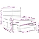  S oprugama i madracem smeđesivi 140 x 190 cm od tkanine | shoptok.hr