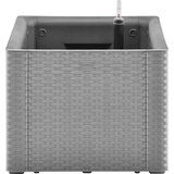 vidaXL Visoka greda z zalivalnim sistemom siva 100x43x33 cm | Shoptok.si