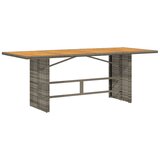  The Living Store Vrtna miza z leseno akacijevo ploščo siva 190x80x74 cm PE ratan - Vrtna Miza, (21451929) | Shoptok.si