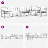  Set vanjskih sofa 4 kom. Bijela i svjetlosiva Poliester Smeđa 406 x 168,5 x 73 cm | shoptok.hr