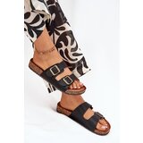 EVENTO Women's Flip Flops On Cork Platform With Buckles Black Vesina | shoptok.hr