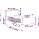  Okvir za krevet Svijetlo siva 100 x 200 cm tkanina | shoptok.hr
