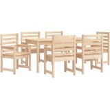  7-dijelni vrtni blagovaonski set od masivne borovine | shoptok.hr