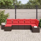  Sjedeća garnitura za vrt 7 kom. Smeđa poliratan 319 x 154 x 69 cm | Shoptok.si