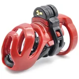 Cyborg Cage Chastity Cage Black-Red