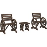  The Living Store Vrtna sedežna garnitura 3-delna trden les jelke - Vrtna Garnitura, (21451639) | Shoptok.si