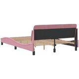  Okvir za krevet s uzglavljem ružičasti 140x200 cm baršunasti | shoptok.hr