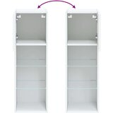 vidaXL TV omarica z LED lučkami 2 kosa bela 30,5x30x90 cm | Shoptok.si