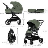Kinderkraft Otroški voziček Kinderkraft Yoxi MINK PRO 3v1, Mystic Green | Shoptok.si