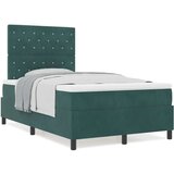 vidaXL Box Spring Krevet s Madracem Tamno Zelena 120x200 cm Baršun | shoptok.hr
