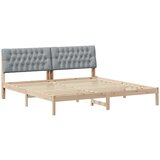 vidaXL krevetni okvir s tapiciranim uzglavljem Smeđa 200 x 200 cm | shoptok.hr