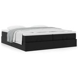 vidaXL Otomanski okvir kreveta s madracima crni 160x200cm umjetna koža | shoptok.hr
