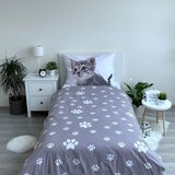 Jerry Fabrics Bijela/siva pamučna dječja posteljina za krevet za jednu osobu 140x200 cm Kitten "Grey" – | shoptok.hr