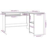 vidaXL kutni radni stol crni 120 x 140 x 75 cm od iverice | shoptok.hr