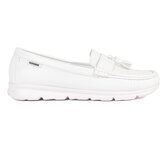 GOODIN White loafers with tassels on a low wedge | Shoptok.si
