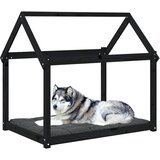  Krevet za pse crni 111x80x100 cm od masivne borovine | shoptok.hr