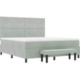  s opruga kutije Svijetlo siva 200 x 180 cm Baršun | shoptok.hr