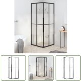 The Living Store Tuš kabina napol mlečno steklo ESG 70x70x180 cm črna - Tuš Kabina, (21745001) | Shoptok.si